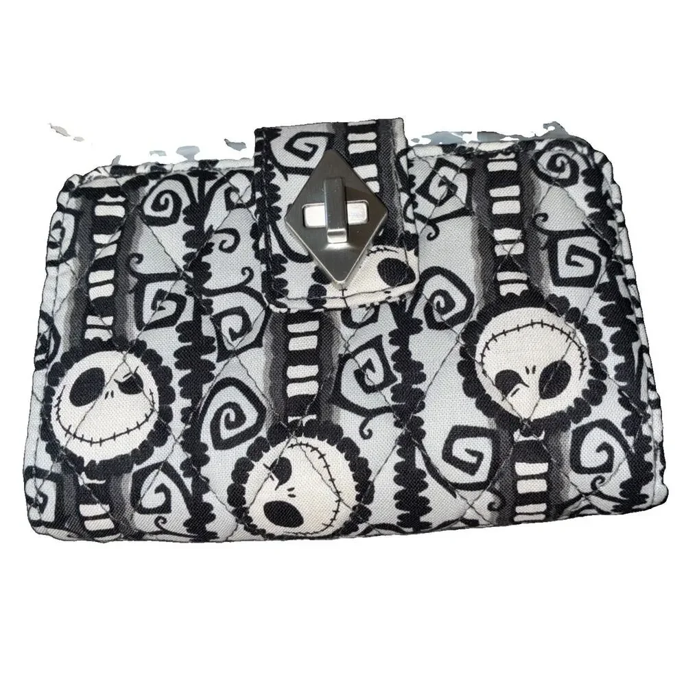 Vera Bradley Disney The Nightmare Before Christmas Small Turnlock Wallet Stripe